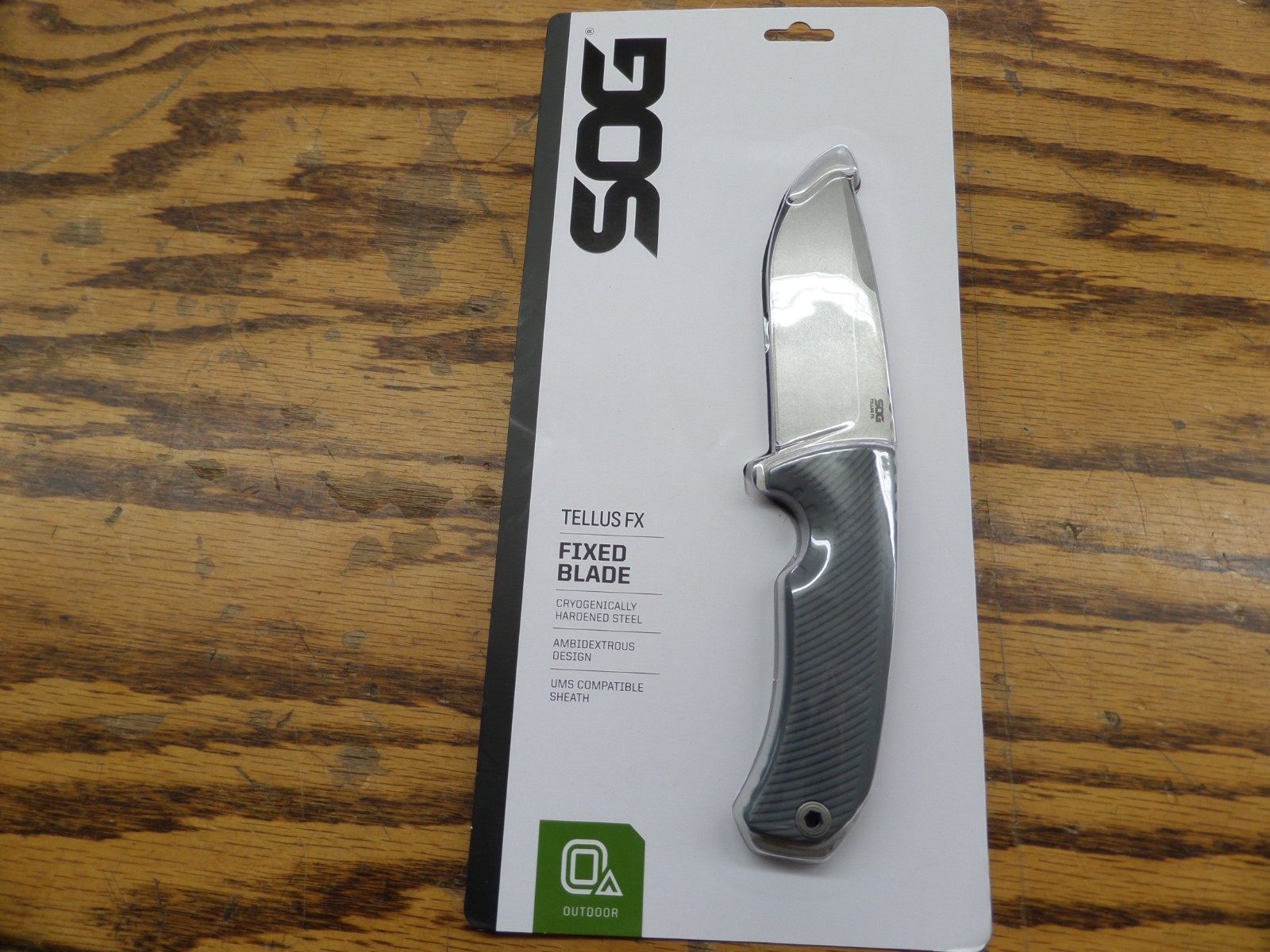 NEW SOG Knives Tellus FX Fixed Blade Knife CRYO 440 Steel Wolf Grey 17-06-02-43