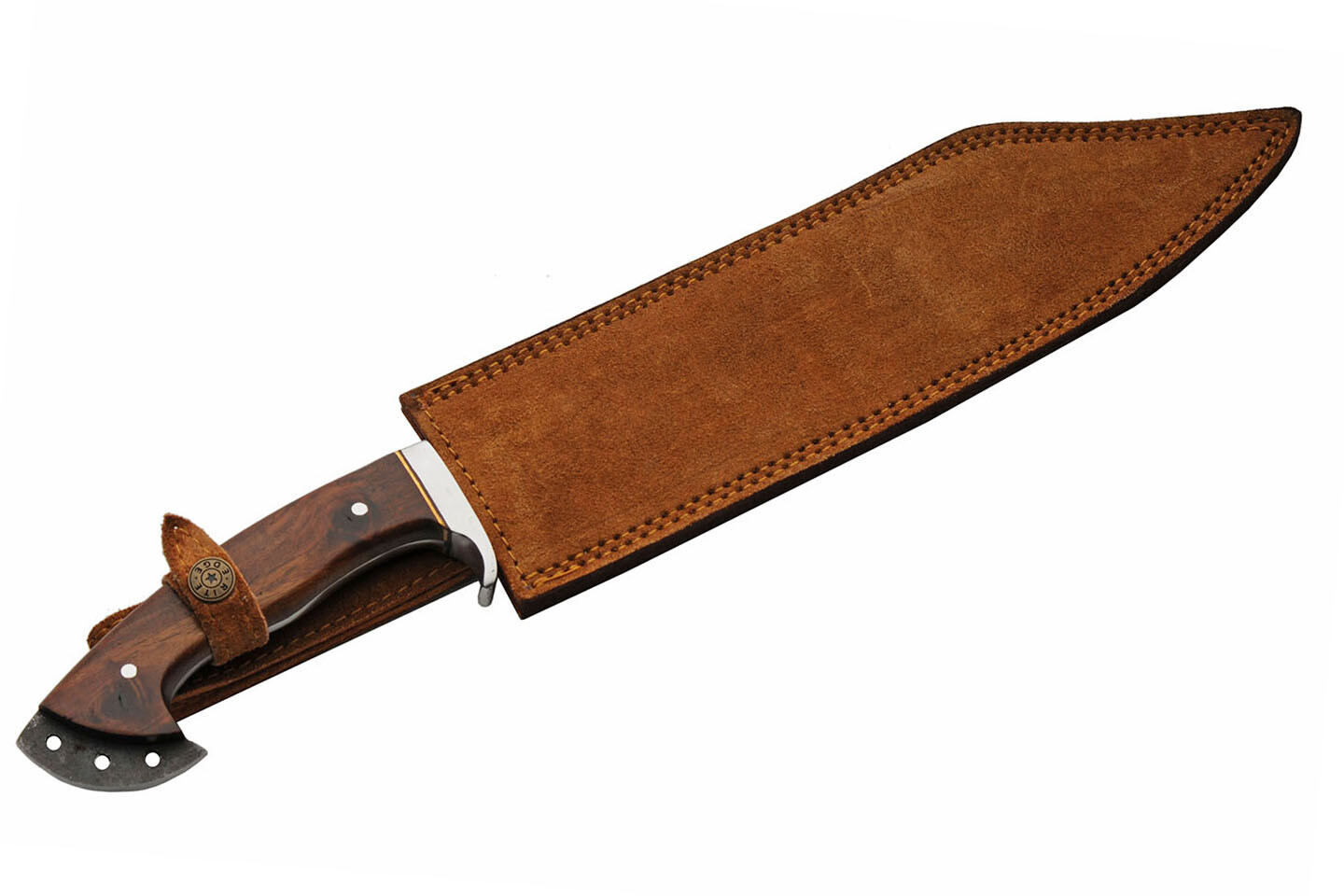 Large Fixed Blade Hunting Skinner Knife Carbon Steel 12in. Blade Leather Sheath