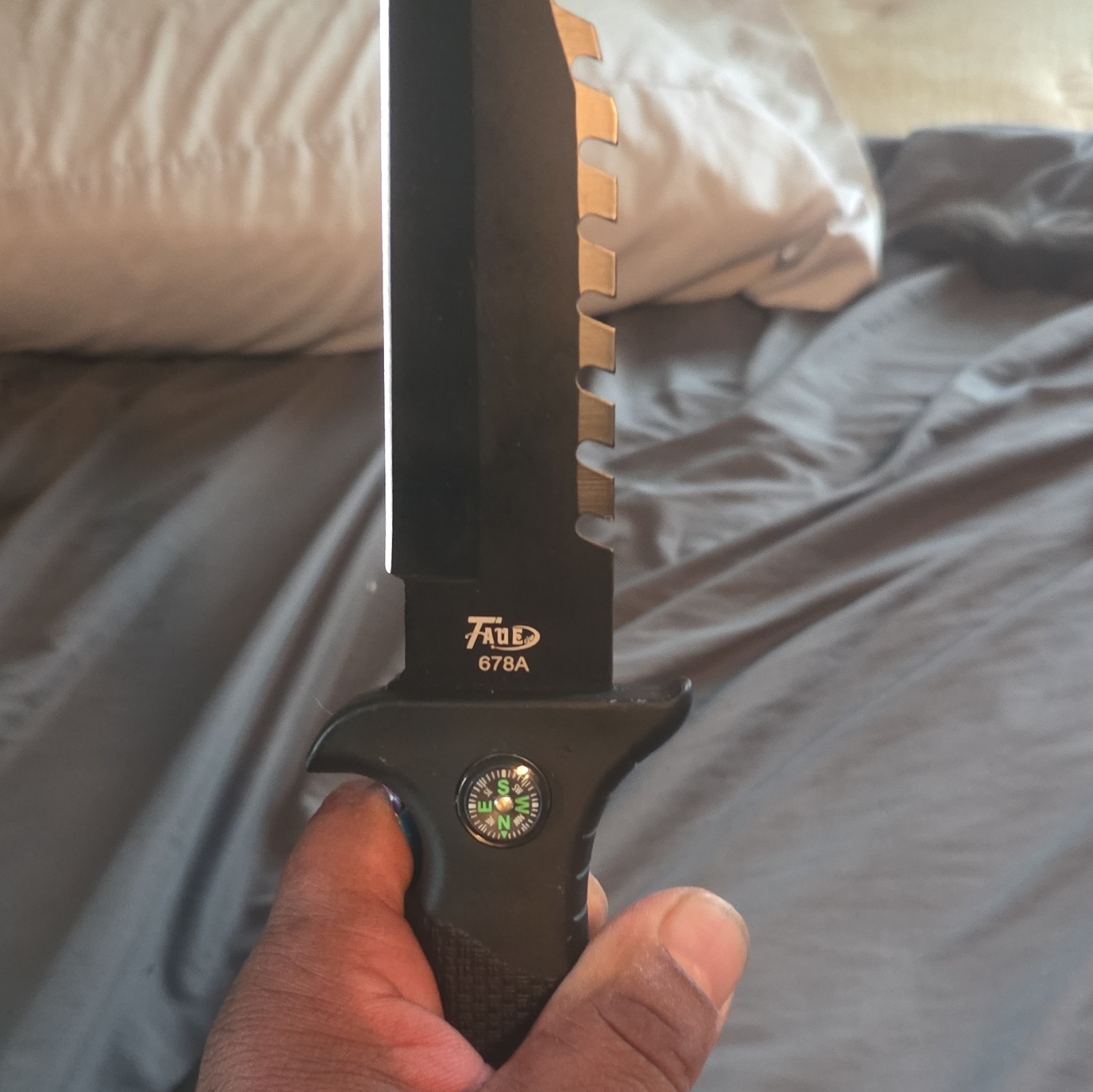 TAC 678A Fixed Blade Hunting Knife 6in Stainless Straight Edge w/ Sheath