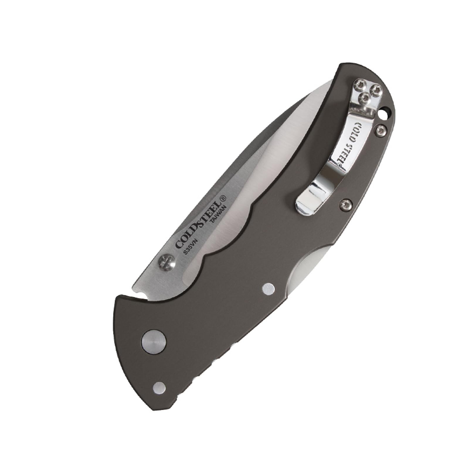 Code 4 3.5″ S35VN Razor-Sharp Spear Point Blade 5″ 6061 3.5″, Grey