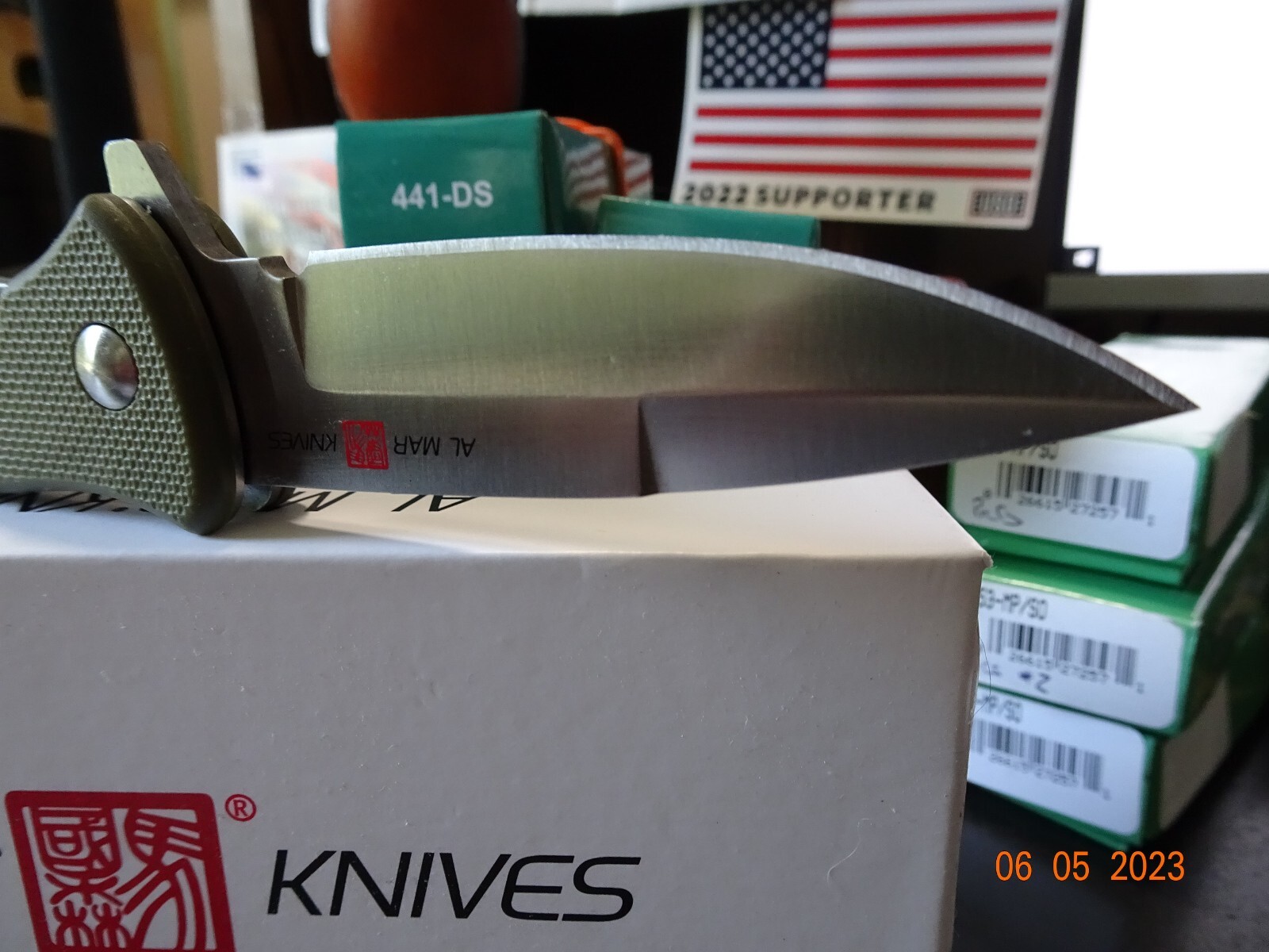 AL MAR KNIVES 4″ CLOSED AMK2209 S.E.R.E. 2020 OD GREEN 3″ SPEAR POINT BLADE SERR