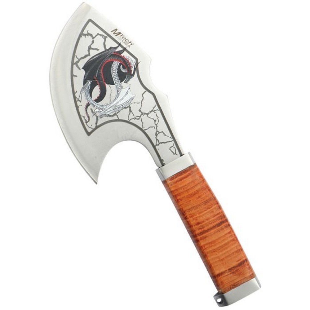MTech Axe Satin Finish 3Cr13MoV Steel Head Stacked Leather Handle – MT-AXE001D