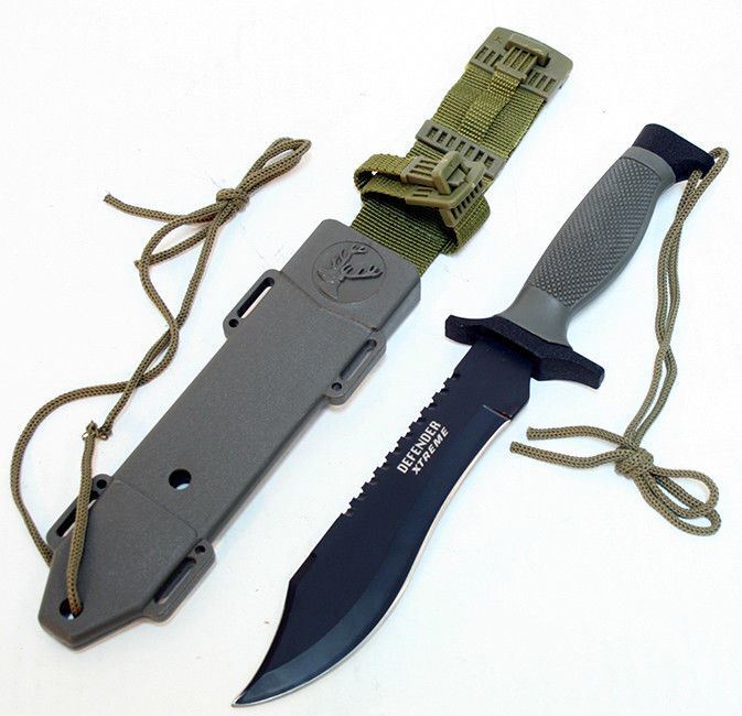 4pc Combo Knife Set Survival Hunting Throwing Knives Fire Starter Tool Doomsday