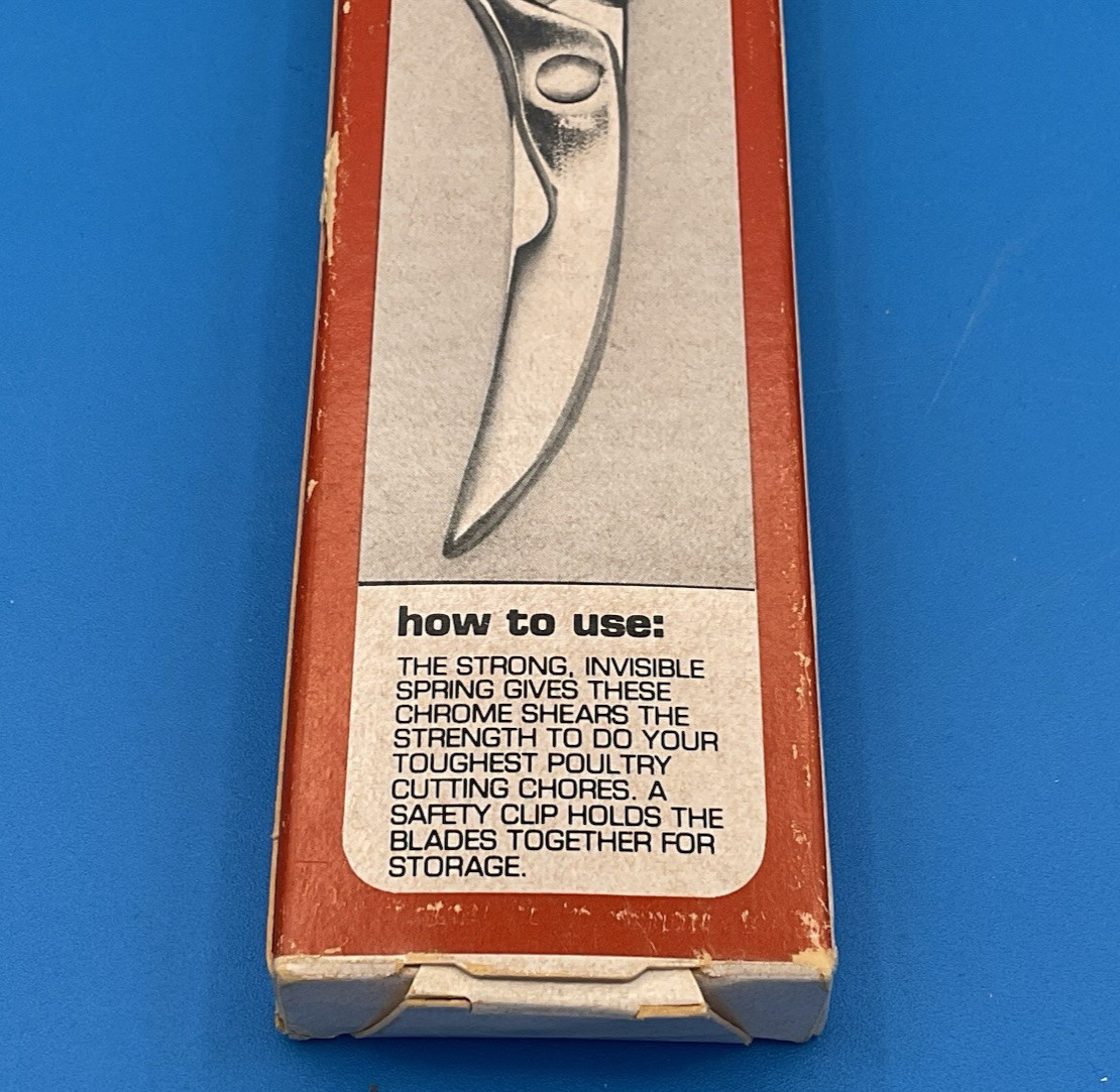 COOKS TOOLS Poultry Shears 10″ Stainless Made In Italy NEW VINTAGE Free Shipping