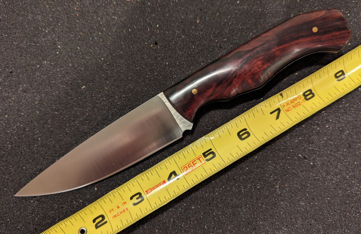 Lajoie Knifeworks Custom Hunter Knife M390 Blade Cocobolo Wood Leather Sheath