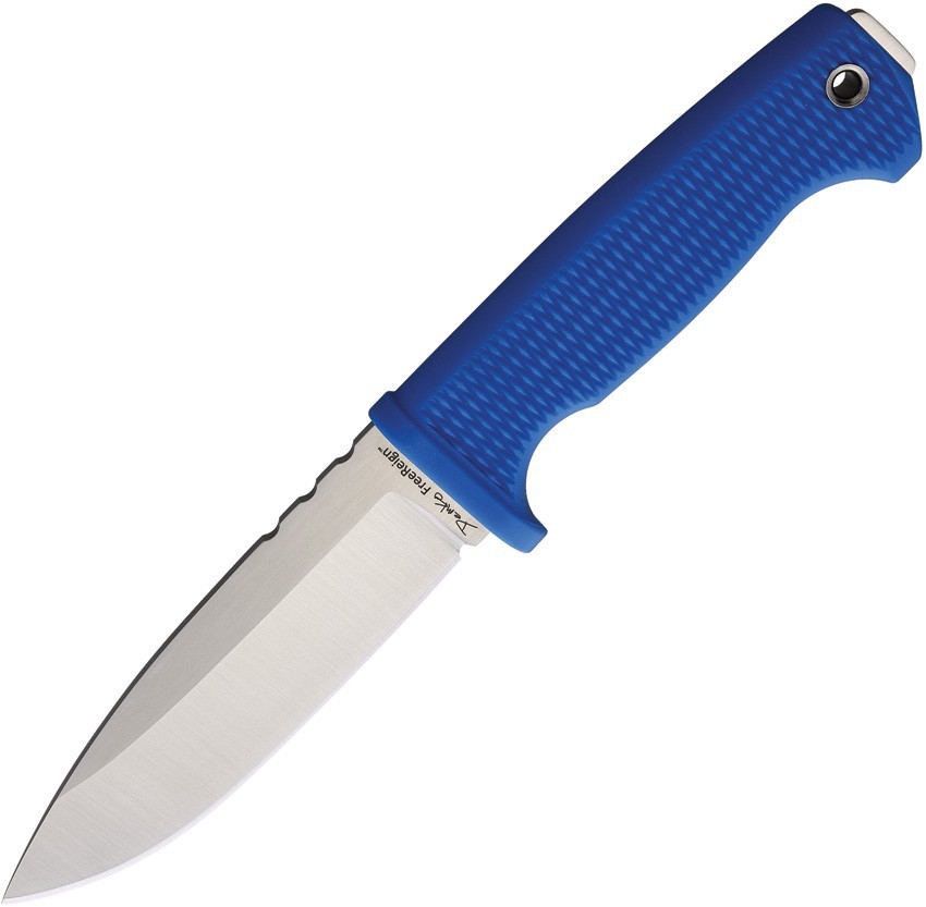 Demko Fixed Blade Blue AD22BHBLBK 5″ AUS-10A Rubber Fixed Blade Knife