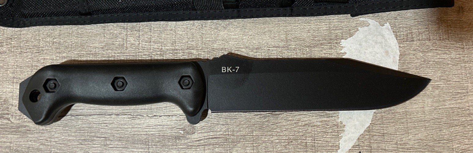 Ka-Bar BK7 Becker Combat Utility 7″ Fixed Clip Point Plain Black 1095 Cro-Van