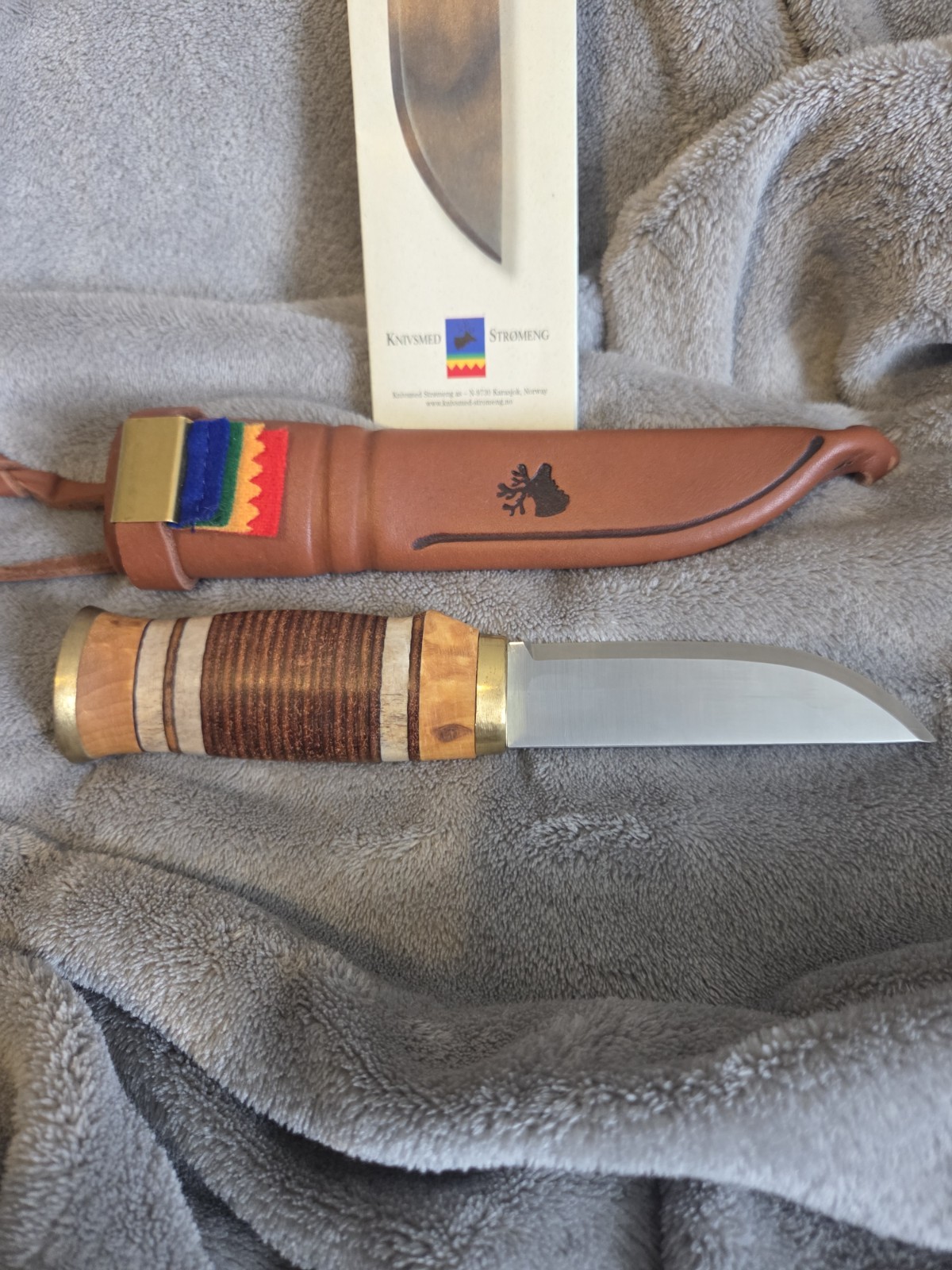 🔪Knivsmed Stromeng “Norway” Fixed Blade Knife With Elk Antler Inlay