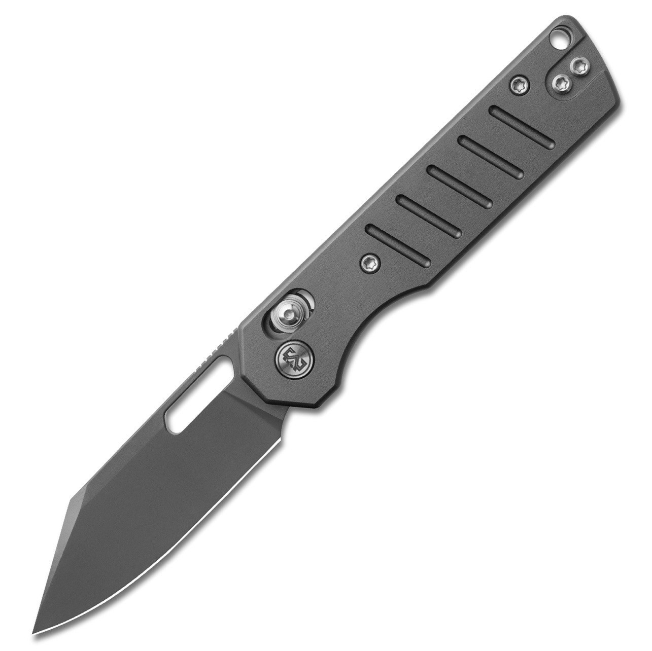 Miguron Gatov MGR822ADG Gray Aluminum D2 Blade Crossbar Lock Folding Knife