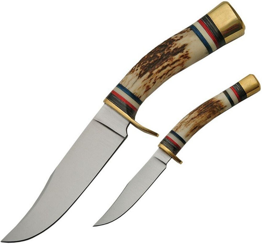 Steel Stag Twin Hunter Fixed Knife Stainless Blades With Belt Sheath – SS-7012
