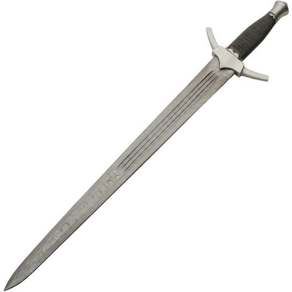 Damascus Short Sword Steel Blade Wire Wrapped Handle With Sheath – DM-5029