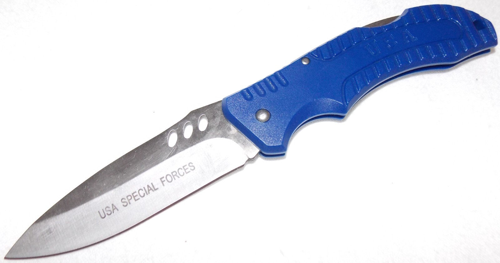 Frost Cutlery True Blue II Special Forces 4 1/2″ Lockback Folding Blue Knife