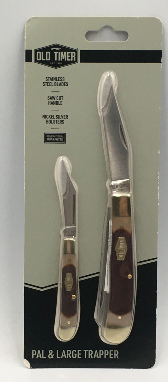 Old Timer OTCOM1CPW 2.2″ Pal & 3.3″ Large Trapper 2 Piece Combo Pocket Knife