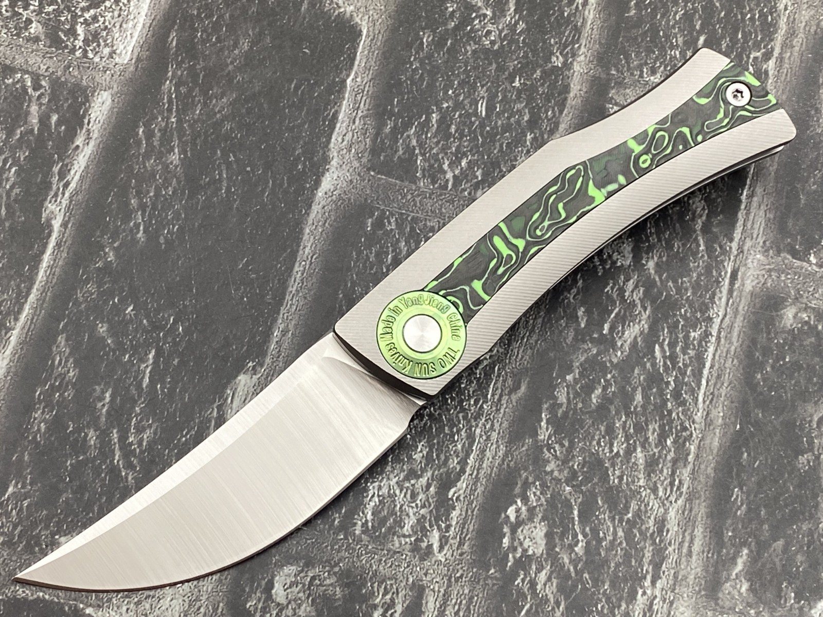 TwoSun TS385-M390-CF Mini Folding Knife M390 Titanium/CF Handle Pocket Knife