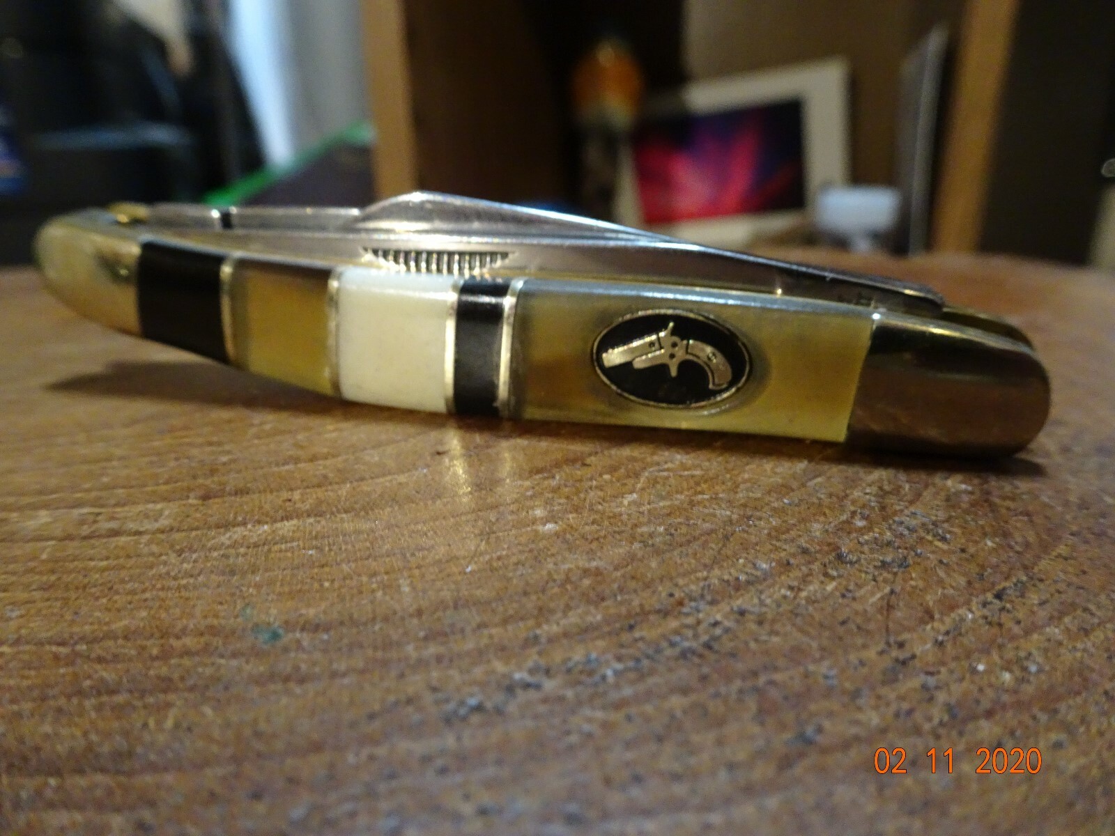 WILD TURKEY PREMIUM EDITION 3.5″ CLOSED MINI STOCKMAN 3 BLADES OX HORN BUFF HORN