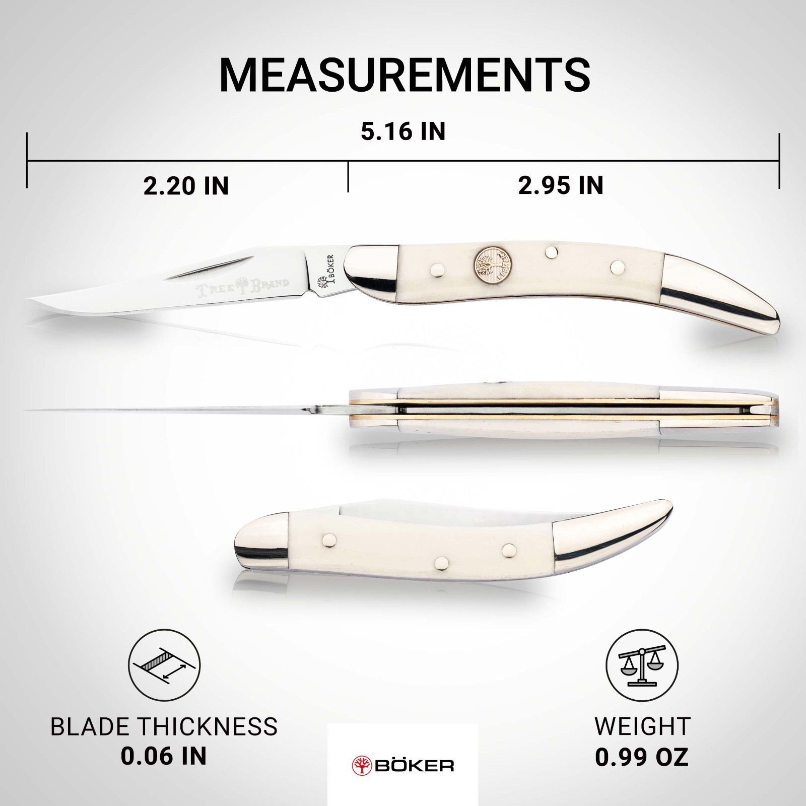 Boker Traditional Series 2.0 Texas Toothpick White Bone Pocket Knife ✔️ 110846