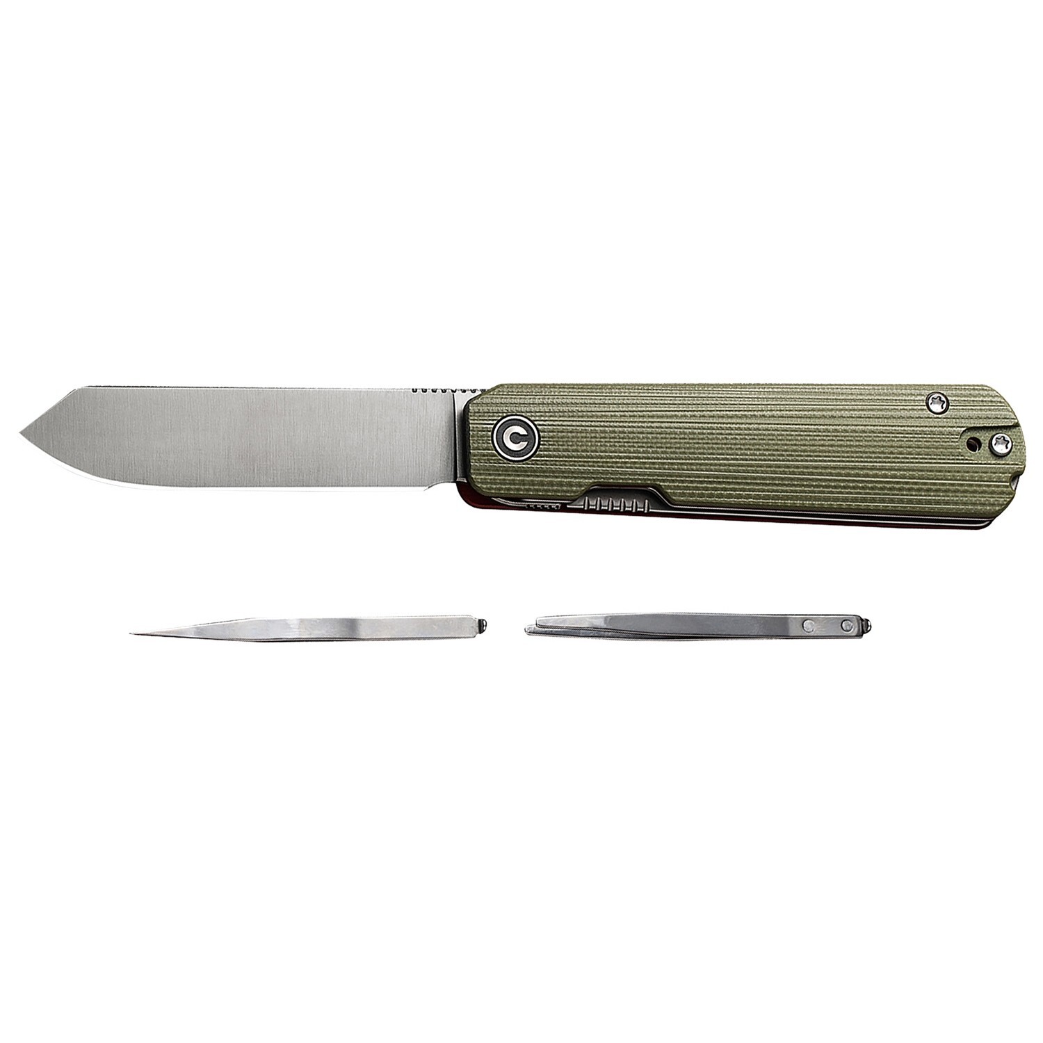 CIVIVI Sendy 2.83″ Spey Point Nitro-V Steel Flipper Knife, Green G10 #C21004B-1