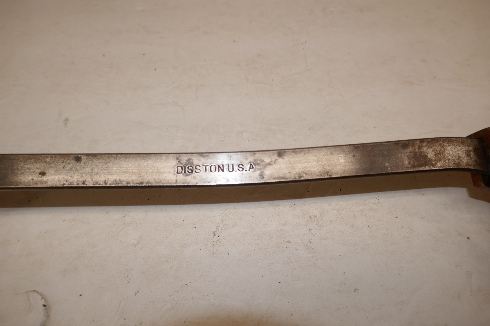 Vintage Disston 14 in Steel Bone Meat Butchers Saw Wood Handle Collectible USA