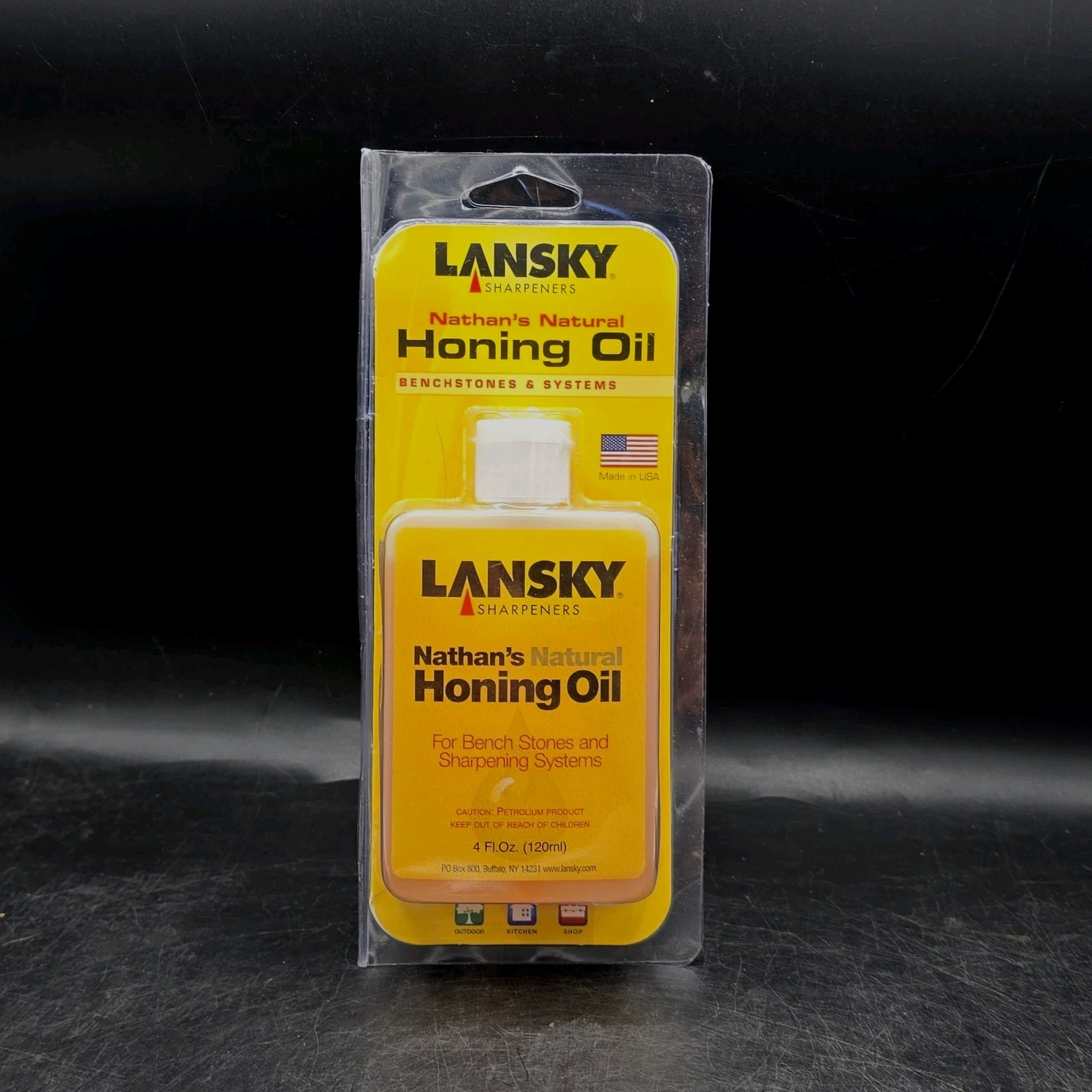Lansky Nathan’s Knife Blade Sharpening Honing Bench Stone Oil 4Oz Bottle – LOL01