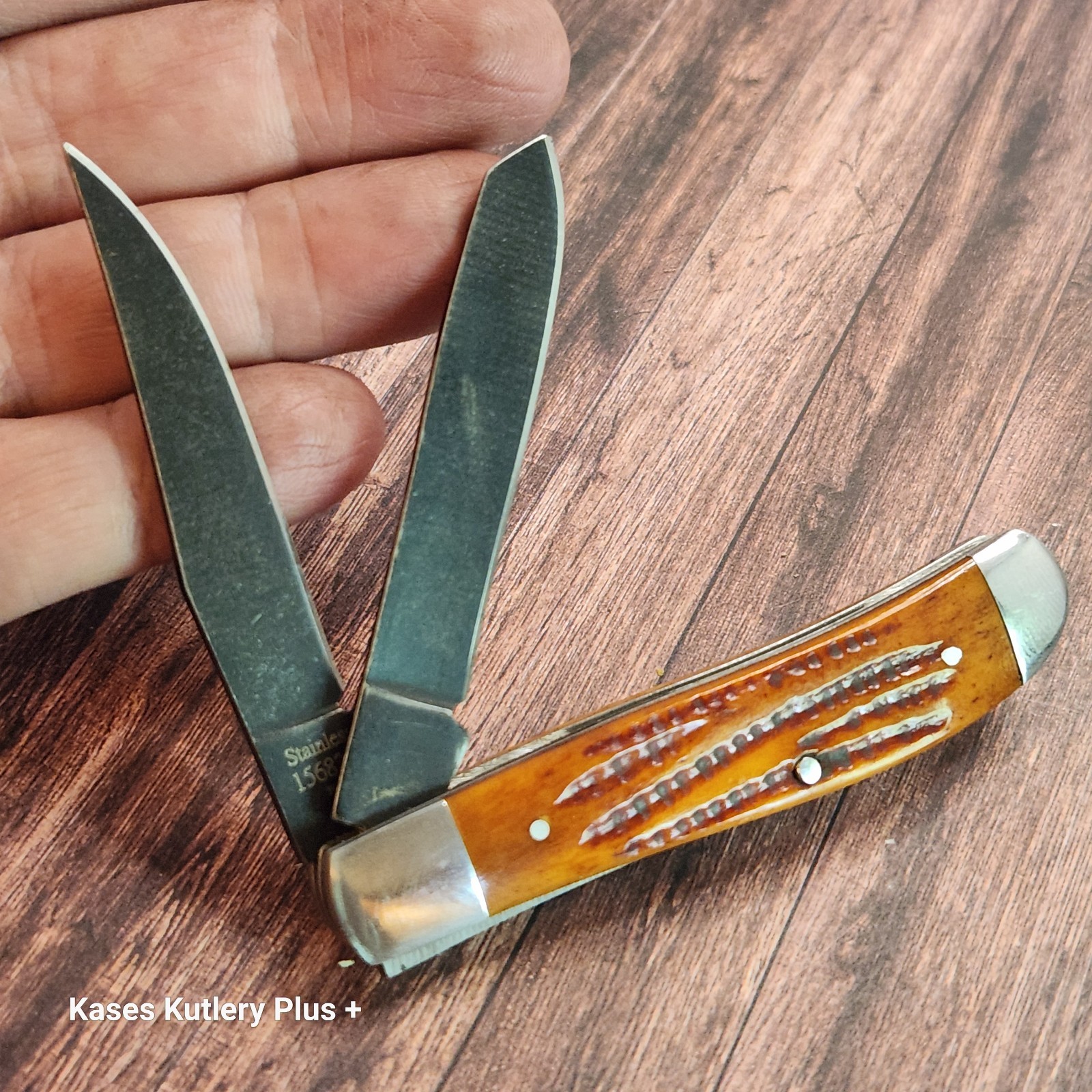 Remington Backwoods Trapper 3.5″ Closed Bone Handles Folding Pocket Knife