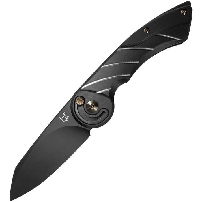 Fox Radius M390 Steel Blade Black/Silver Titanium Handle Pocket Knife FX-550 TIB