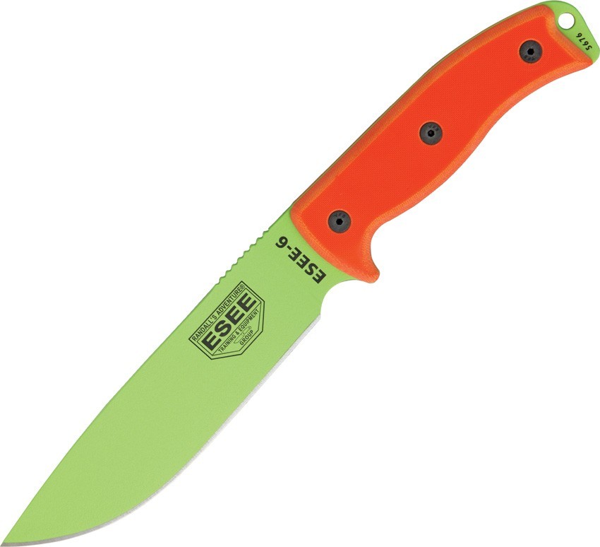 ESEE Model 6 Plain Edge ES6PVG 5.75″ Carbon Steel G10 Fixed Blade