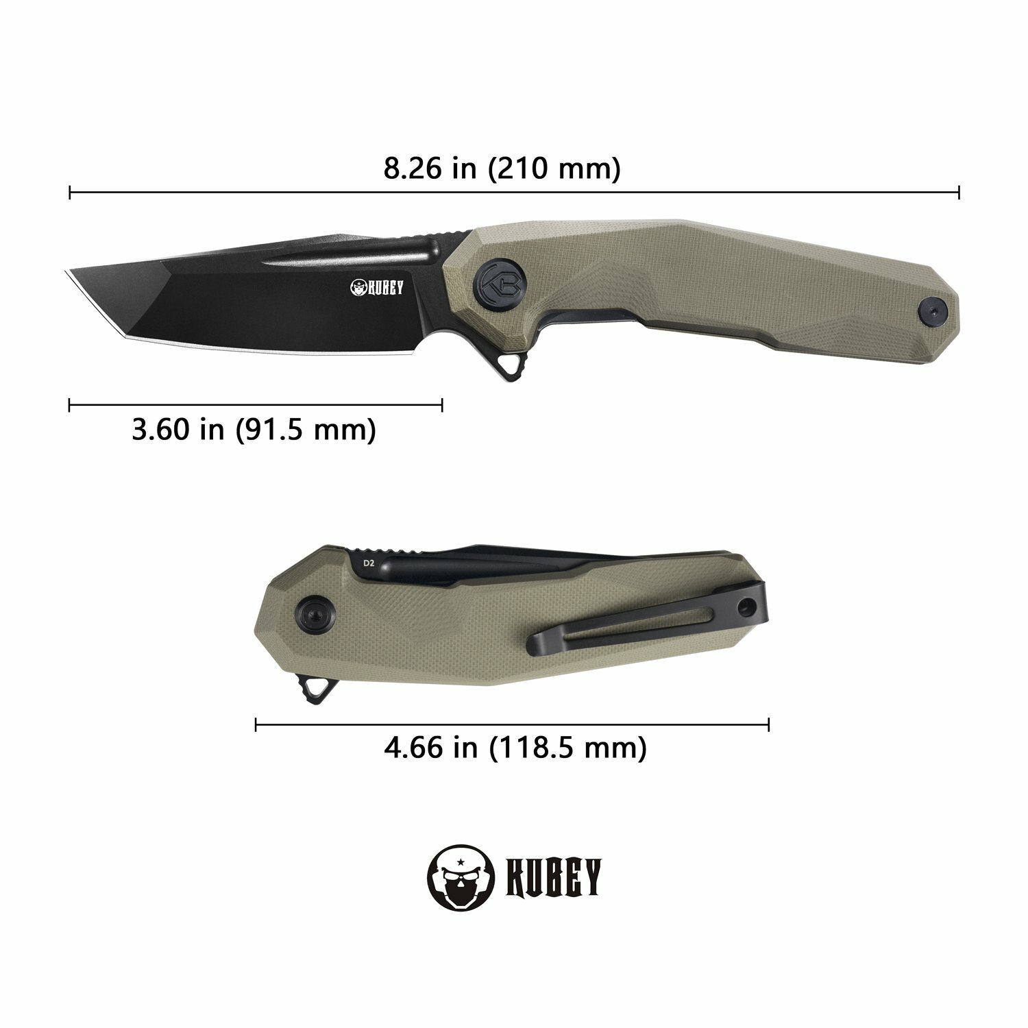 Kubey Carve KB237C D2 Steel Ball Bearing Folding Knife US Seller