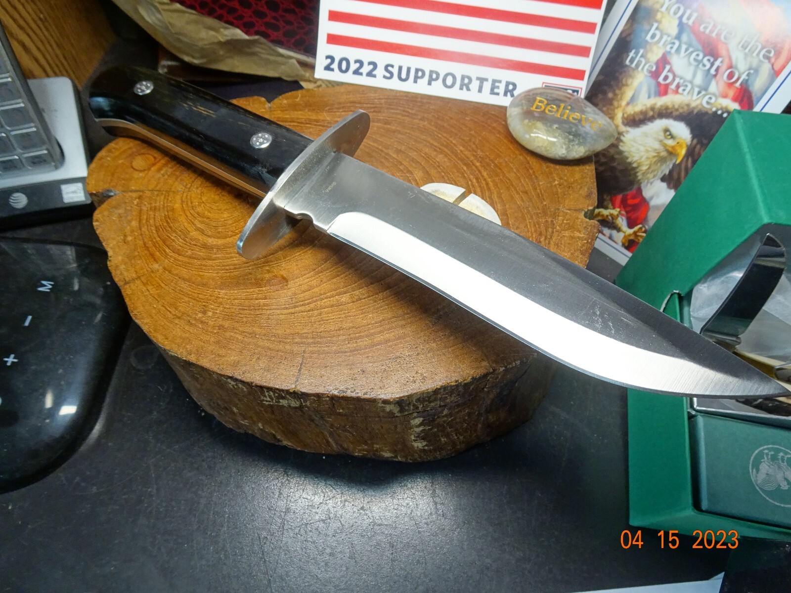BLACKHILLS 11″ FIXED BLADE KNIFE MATTE FINISH 440 S.S. BLACK HARDWOOD HANDLE